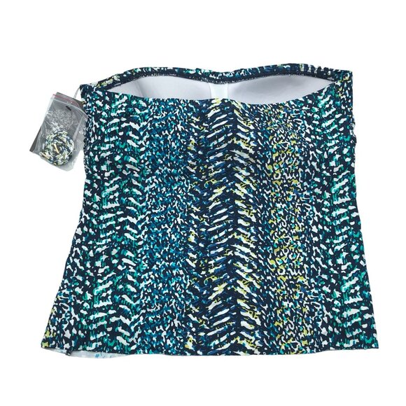 Vince Camuto Removable Strap Halter Blue Green Animal Print Tankini Top S - Picture 4 of 5